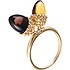 Женское золотое кольцо с раухтопазом, цитрином и бриллиантами - фото 1