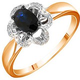 Женское золотое кольцо с бриллиантами и сапфиром, 1700794