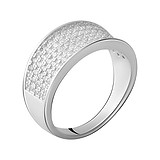 Серебряное обручальное кольцо с куб. циркониями, 1745338