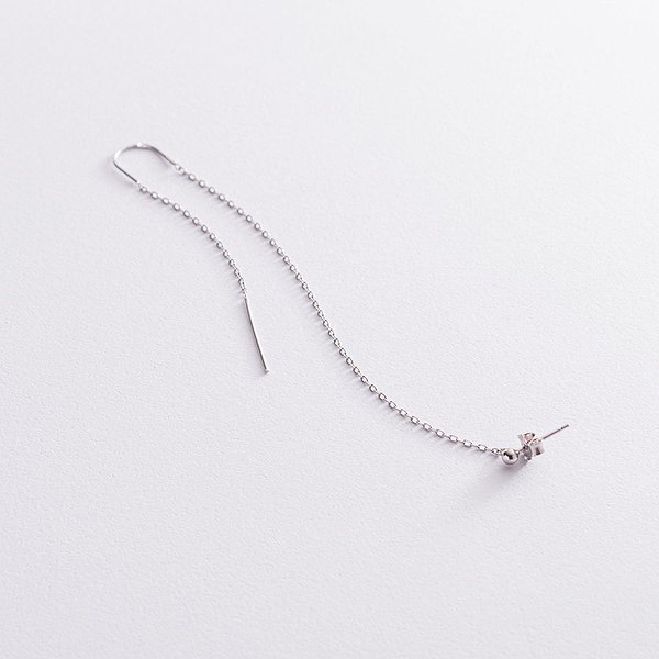 Серебряная одиночная серьга onx123055