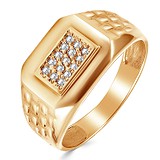 Мужское золотое кольцо с куб. циркониями (3100004850346), фотографии