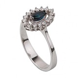 Женское золотое кольцо с бриллиантами и сапфиром, 1795514