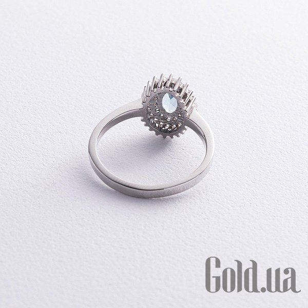 

Женские кольца Украина, Женское серебряное кольцо с куб. циркониями и топазом, 18