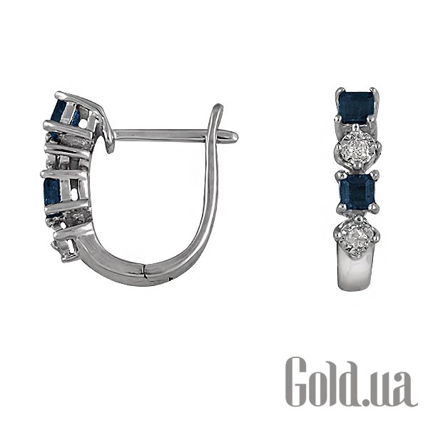 

Серьги Lurie Jewelry, Золотые серьги с бриллиантами и сапфирами