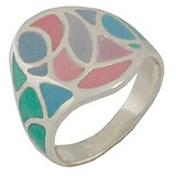 Женское серебряное кольцо с эмалью, 1515451