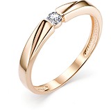 Золотое обручальное кольцо с бриллиантом, 1605819
