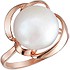 Женское серебряное кольцо с культив. жемчугом в позолоте - фото 1
