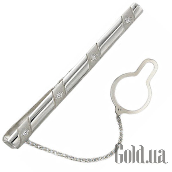 Купити Срібний затискач для краватки з куб. цирконіями (estК5З150120z)