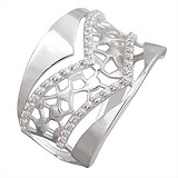 Женское серебряное кольцо с куб. циркониями, 1614011