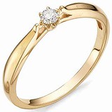 Золотое кольцо с бриллиантом, 1615291