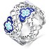 Женское серебряное кольцо с куб. цирконием и эмалью - фото 1