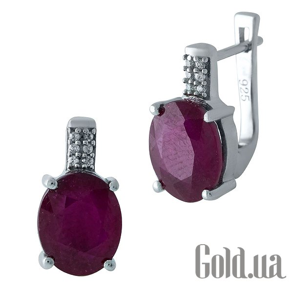 

Серьги Fresh Jewelry, Серебряные серьги с рубинами и куб. циркониями