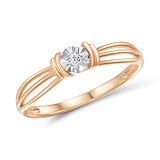 Золотое кольцо с бриллиантом, 1679291