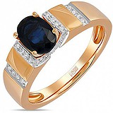 Женское золотое кольцо с бриллиантами и сапфиром, 1688763
