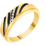 Мужское золотое кольцо с бриллиантами, 1691579