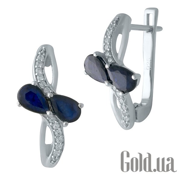 

Серьги Fresh Jewelry, Серебряные серьги с сапфирами и куб. циркониями