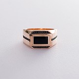 Купить Мужское золотое кольцо с ониксом и куб. циркониями (onxк06345) ,цена 27376 грн., в каталоге Gold.ua