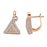 Золотые серьги с куб. циркониями, 1729211