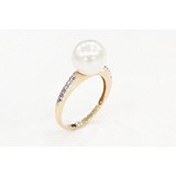 Жіноча золота каблучка з перлами і куб. цирконіями, 1766843