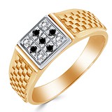 Купить Мужское золотое кольцо с куб. циркониями (3100004851800) ,цена 9542 грн., в каталоге Gold.ua