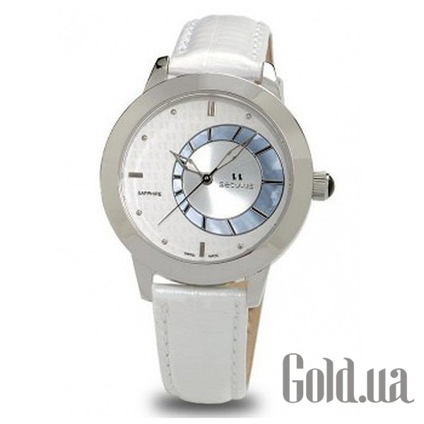 

Швейцарские часы Seculus, 1671.2.1063 white mop, ss, white leather