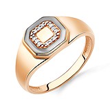 Мужское золотое кольцо с куб.циркониями, 1512892