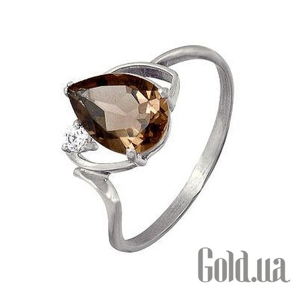 Купить Женское серебряное кольцо с куб. цирконием и раухтопазом