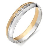 Золотое обручальное кольцо с бриллиантами, 1556156