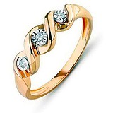 Женское золотое кольцо с бриллиантами, 1603004
