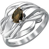 Женское серебряное кольцо с раухтопазом, 1610940