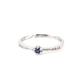 Женское серебряное кольцо с куб. циркониями и сапфиром, 1631932