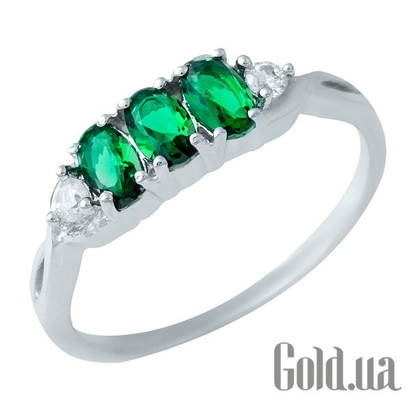 

Женские кольца Fresh Jewelry, Женское серебряное кольцо с синт. изумрудами и куб. циркониями, 17.5