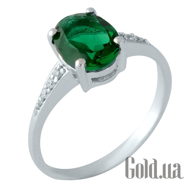 

Женские кольца Fresh Jewelry, Женское серебряное кольцо с синт. изумрудом и куб. циркониями, 17