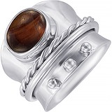 Женское серебряное кольцо с тигровым глазом, 1676476