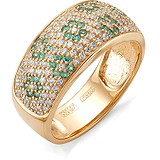 Женское золотое кольцо с изумрудами и бриллиантами, 1697212