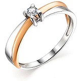 Золотое кольцо с бриллиантом, 1701052
