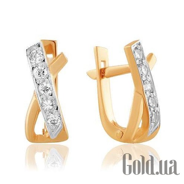 

Серьги Украина, Золотые серьги с куб. циркониями