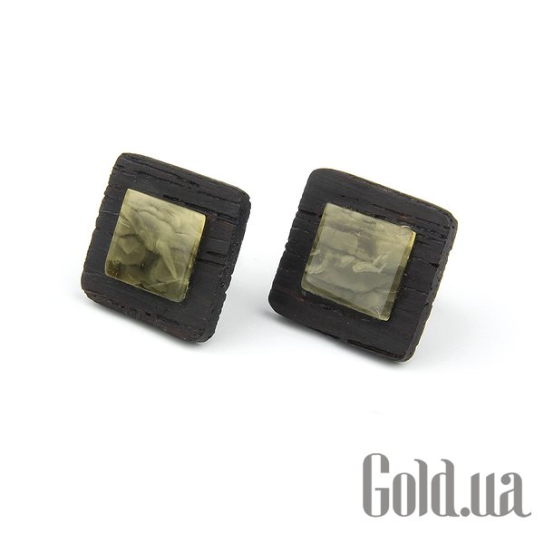 

Серьги-гвоздики Украина, Серьги из дерева с янтарем и серебряным замком