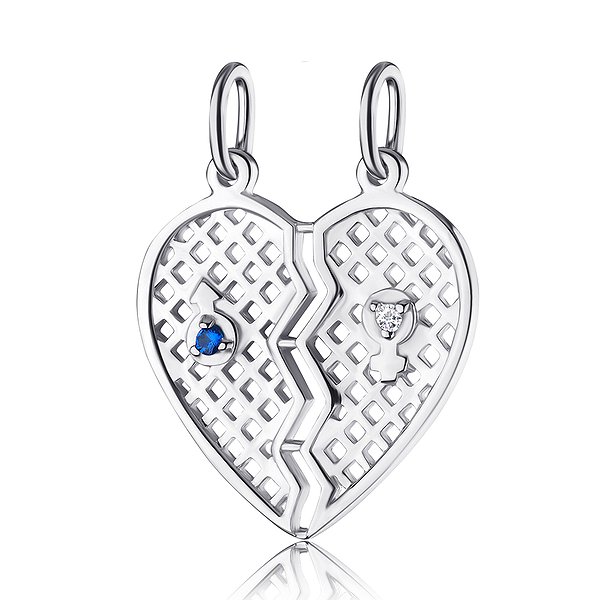 Срібний кулон з куб. цирконіями