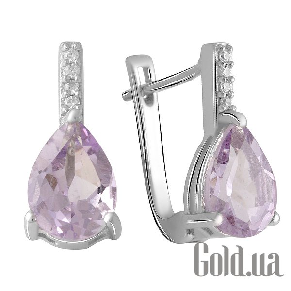 

Серьги Fresh Jewelry, Серебряные серьги с куб. циркониями и аметистами