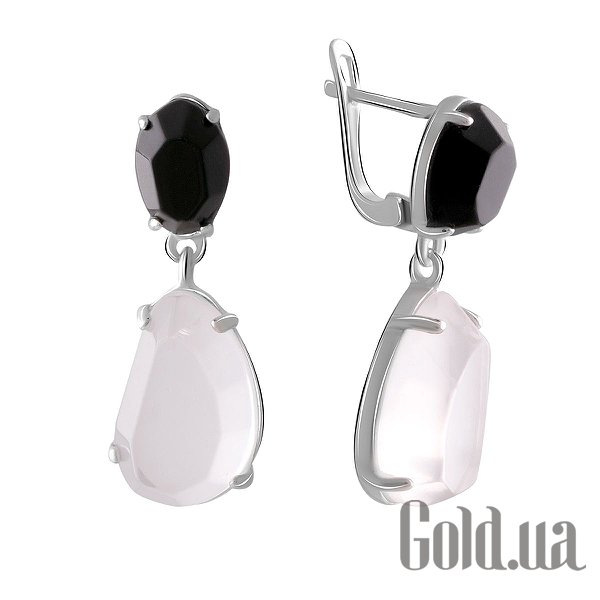 

Серьги с подвесками Fresh Jewelry, Серебряные серьги с кварцами и ониксами