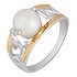 Женское серебряное кольцо со вставкой из золота и жемчугом - фото 1