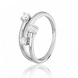Женское серебряное кольцо с куб. циркониями, 569788