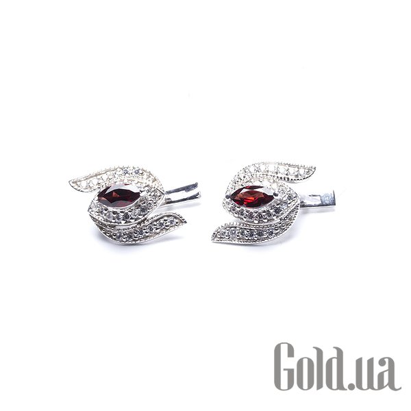 

Серьги Shatlen, Серебряные серьги с куб. циркониями и гранатами