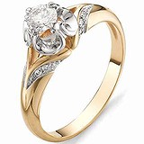 Золотое кольцо с бриллиантами, 1554109