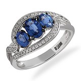 Женское золотое кольцо с бриллиантами и сапфирами, 1668285