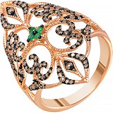 Женское золотое кольцо с бриллиантами и изумрудами, 1668541