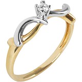 Золотое кольцо с бриллиантом, 1673149