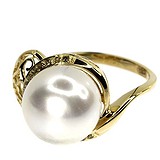 Женское золотое кольцо с бриллиантами и жемчугом, 1691581