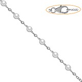 Жіночий Срібний браслет з перлами і куб. цирконіями, 1701821